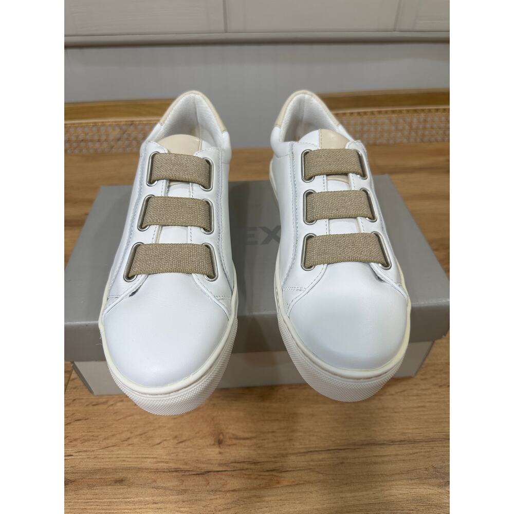 Flexx Sneak Easy Sneaker Kino Leather White Beige Size 7.5 NIB Slip On Style - Picture 7 of 15